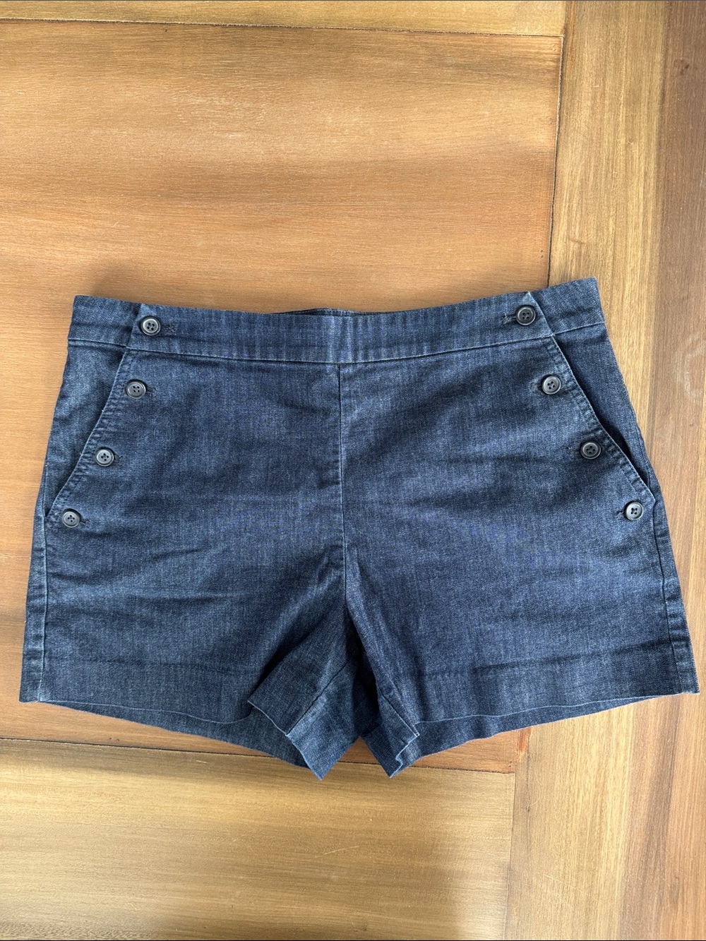 Banana Republic Factory Navy Button-Detail Jean Shorts